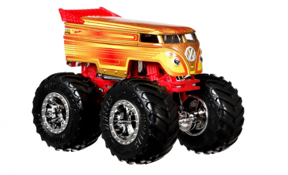 Hot Wheels monstertruck Dragbus junior 16,5 cm žltý/oranžový