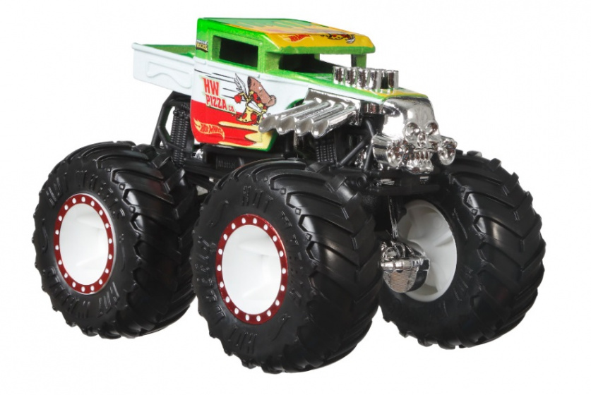 Hot Wheels monstertruck HW Pizza junior 1:64 zelená/biela
