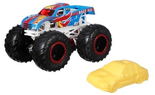 Hot Wheels monstertruck Race Ace 9 cm tlakovo liaty modrý 2-dielny