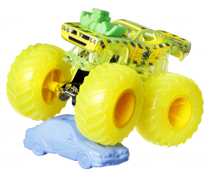Hot Wheels monstertruck Rodger Dodger 9 cm odliatok žltý 2-dielny