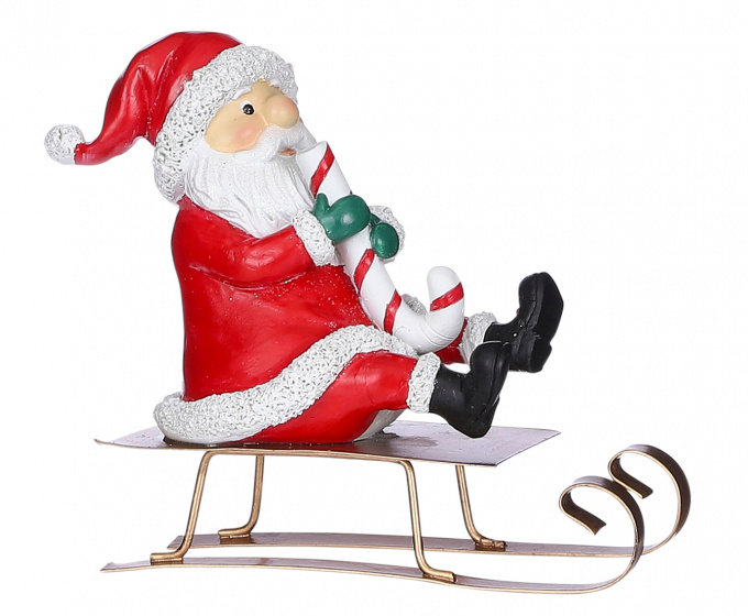 House of Seasons Santa Claus 13,5 cm keramická červená/biela