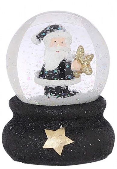 House of Seasons vodná guľa Santa Claus 9 cm sklo/keramika čierna/biela