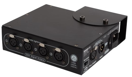 HQ-Power rozbočovač DMX 4-cestný 100-240V 2W 17,5 cm oceľ čierny