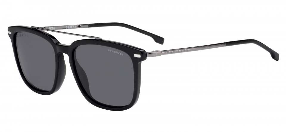 Hugo Boss slnečné okuliare 0930/S807/M9 pánske polarizačné čierne/sivé