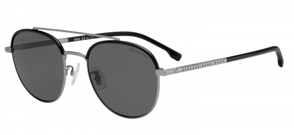 Hugo Boss slnečné okuliare 1069/F/SR81/M9 pánske matné čierne/strieborné