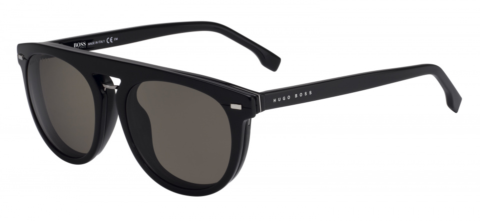 Hugo Boss slnečné okuliare 1129 pánske kat.3 okrúhle čierne/sivé