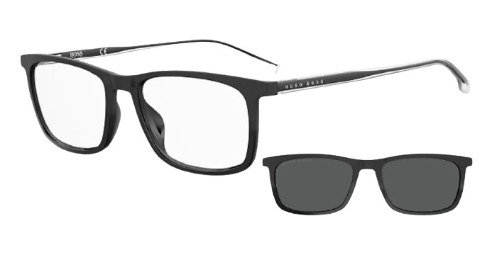Hugo Boss slnečné okuliare Boss 1150/CS nasadzovacie pánske obdĺžnikové čierne