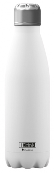 drinking bottle 650 ml stainless steel white