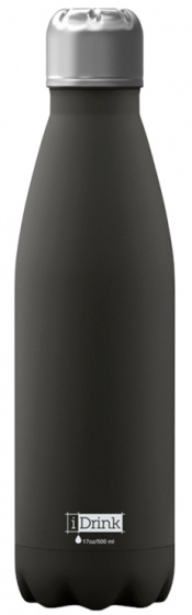 drinking bottle 650 ml stainless steel black
