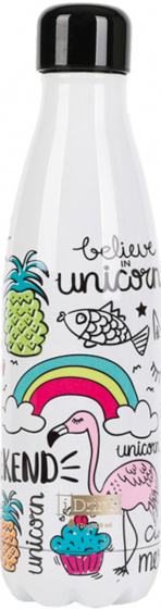 jednorožec 1l nerezová termoska biela