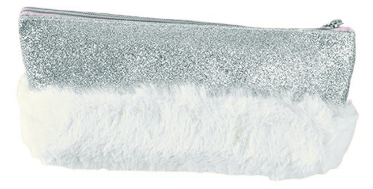 I-Total I total etui glitter meisjes pluche/polyester zilver