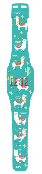 I-Total hodinky Lama junior led 28,5 cm zelené