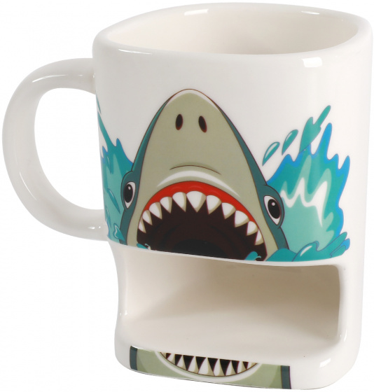 I Total koekjesmok Shark junior 250 ml 8 x 10 cm keramiek wit I Total koekjesmok Shark junior 250 ml 8 x 10 cm keramiek wit