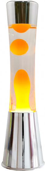 I-Total lávová lampa 40 cm 25W sklo/hliník strieborná/oranžová