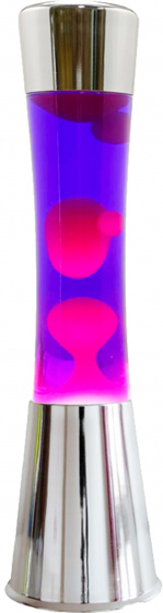 I-Total lávová lampa 40 cm 25W sklo/hliník strieborná/fialová/ružová