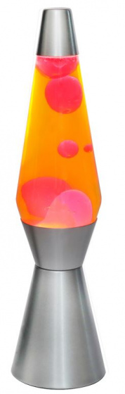 I-Total lávová lampa 40 x 11 cm sklo/hliník 25W strieborná/oranžová