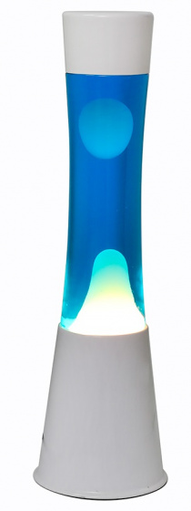 I-Total lávová lampa 40 x 11 cm sklo/hliník 25W biela/modrá