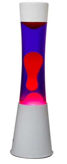 I-Total lávová lampa 40 x 11 cm sklo/hliník 25W biela/fialová