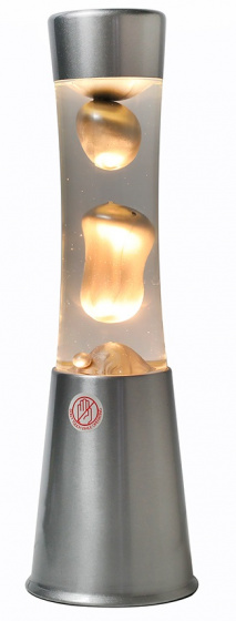 I-Total lávová lampa 30 cm sklo/hliník 25W strieborná/teplá biela