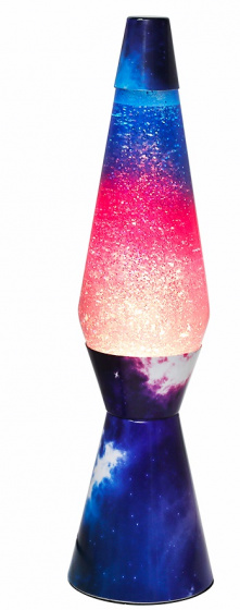 I-Total lávová lampa Glitter 40 cm sklo/oceľ 30W modrá/fialová