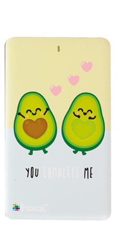 powerbank Avocados 4000mAh 19,7 x 9,7 x 1,5 cm