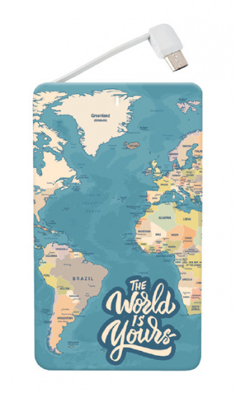 powerbank Blue Maps 4000mAh 19,7 x 9,7 x 1,5 cm blue