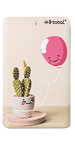 powerbank Cactus 4000mAh 19,7 x 9,7 x 1,5 cm cream