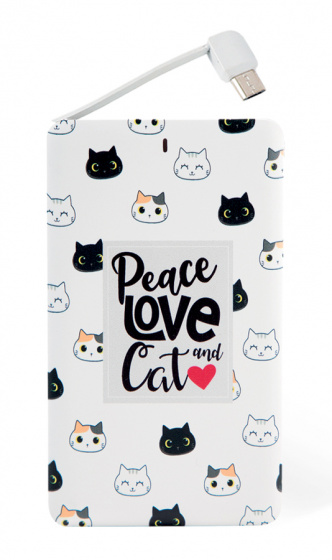 powerbank Cat 4000mAh 19,7 x 9,7 x 1,5 cm white
