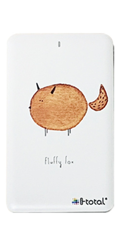 powerbank Fluffy 4000mAh 19,7 x 9,7 x 1,5 cm white