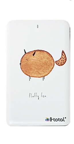 powerbank Fluffy 5000mAh 19,7 x 9,7 x 1,5 cm white