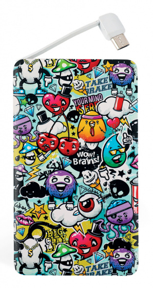 powerbank Graffiti 4000mAh 19,7 x 9,7 x 1,5 cm