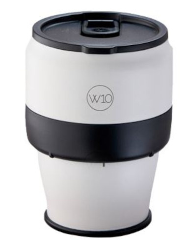 cestovný hrnček Hazlewood 340 ml skladacia nerez/guma biela