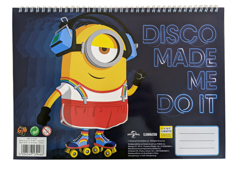Illumination schetsboek minions junior 33 x 22 cm 40 pagina's