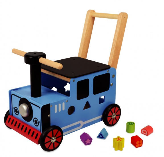 I'm Toy Rubberhouten Loopduwwagen Trein I'm Toy Rubberhouten Loopduwwagen Trein