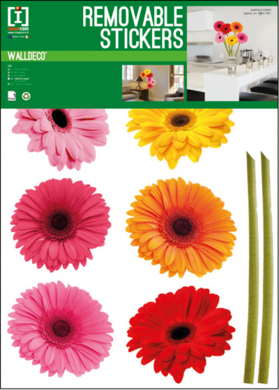 Imagicom nálepka na stenu Gerbera 50 x 70 cm vinyl ružová/červená