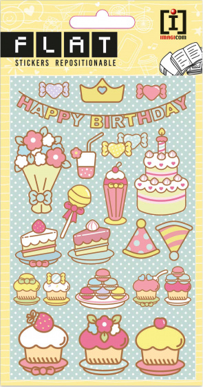 Imagicom stickervel party junior papier roze/blauw/wit 23 stuks
