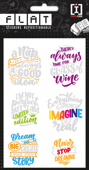 Imagicom stickervel phrases junior 19 x 10 cm pvc grijs