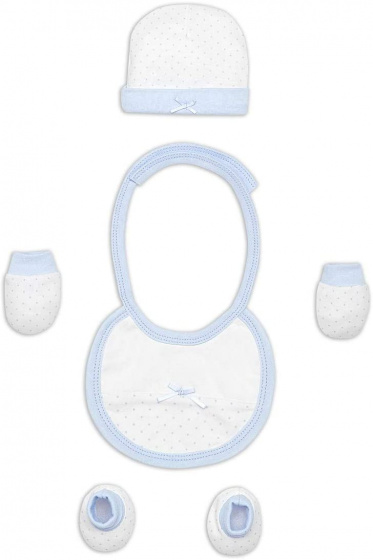 babyaccessories Newborn cotton white/blue 4-piece