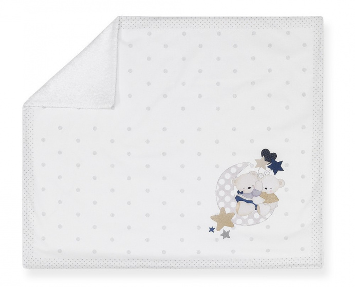 Interbaby detská deka Medvede 75 x 65 cm bavlna biela/béžová