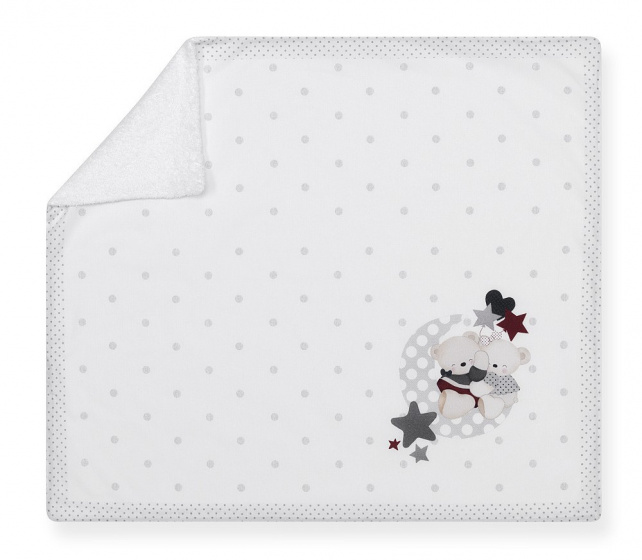 Interbaby detská deka Medvede 75 x 65 cm bavlna biela/béžová