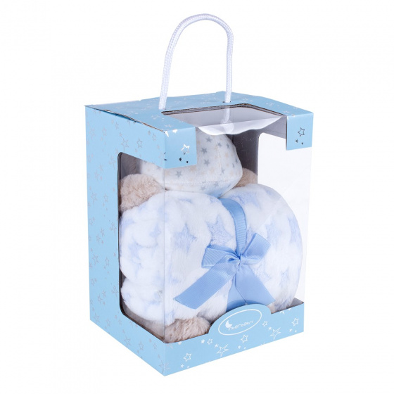 Interbaby detská deka hroch 80 x 110 cm fleece modrá