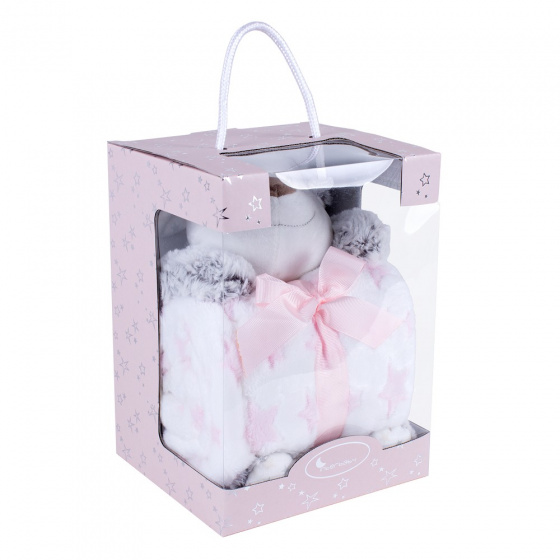 Interbaby detská deka ovečka 80 x 110 cm fleece ružová