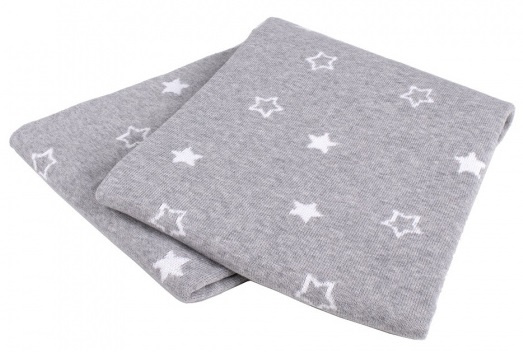 Interbaby detská deka Star 75 x 100 cm bavlna sivá