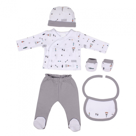 baby clothes cotton grey mt 0-6 months 5 pcs