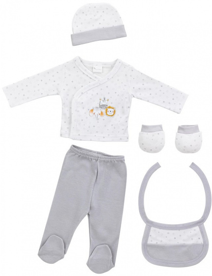 baby clothes Dieren cotton grey size 50/68 5-piece