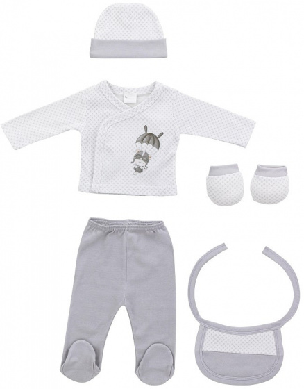 baby clothes Parachute cotton grey size 50/68 5-piece