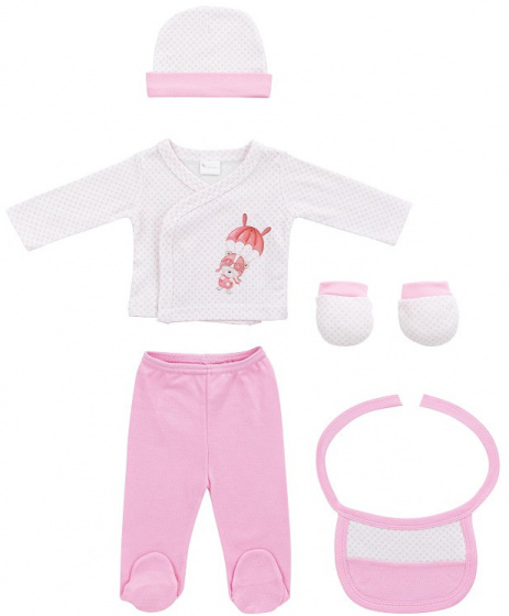 baby clothes Parachute cotton pink size 50/68 5-piece