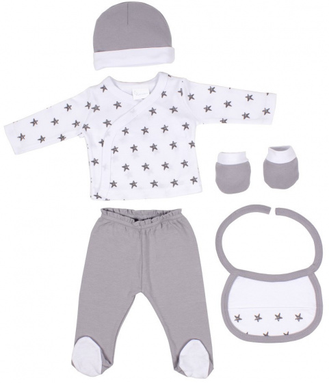 baby clothes Primera cotton grey/white 5-piece set