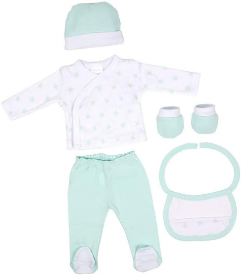 baby clothes Primera cotton mintgreen/white 5-piece set
