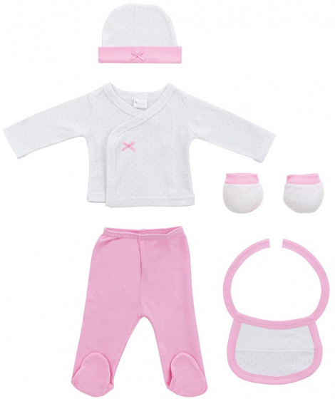 baby clothes Stipjes cotton pink size 50/68 5-piece